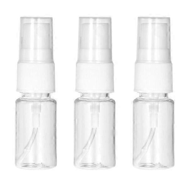 3x Plastic Spray Bottles - 10 ml Transparent