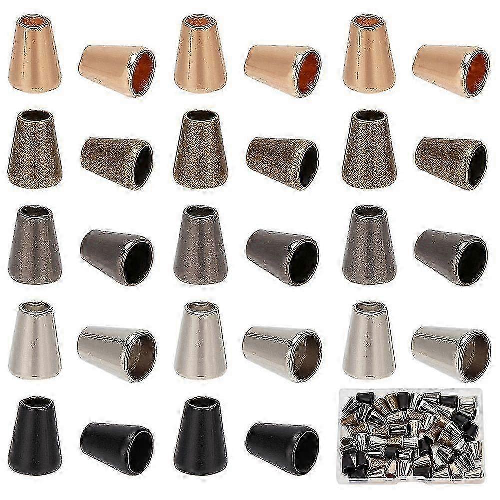 Improved Zinc Alloy Cord Ends: 60 PCS, 5 Colors, Cone Shape for Lanyard Clothes