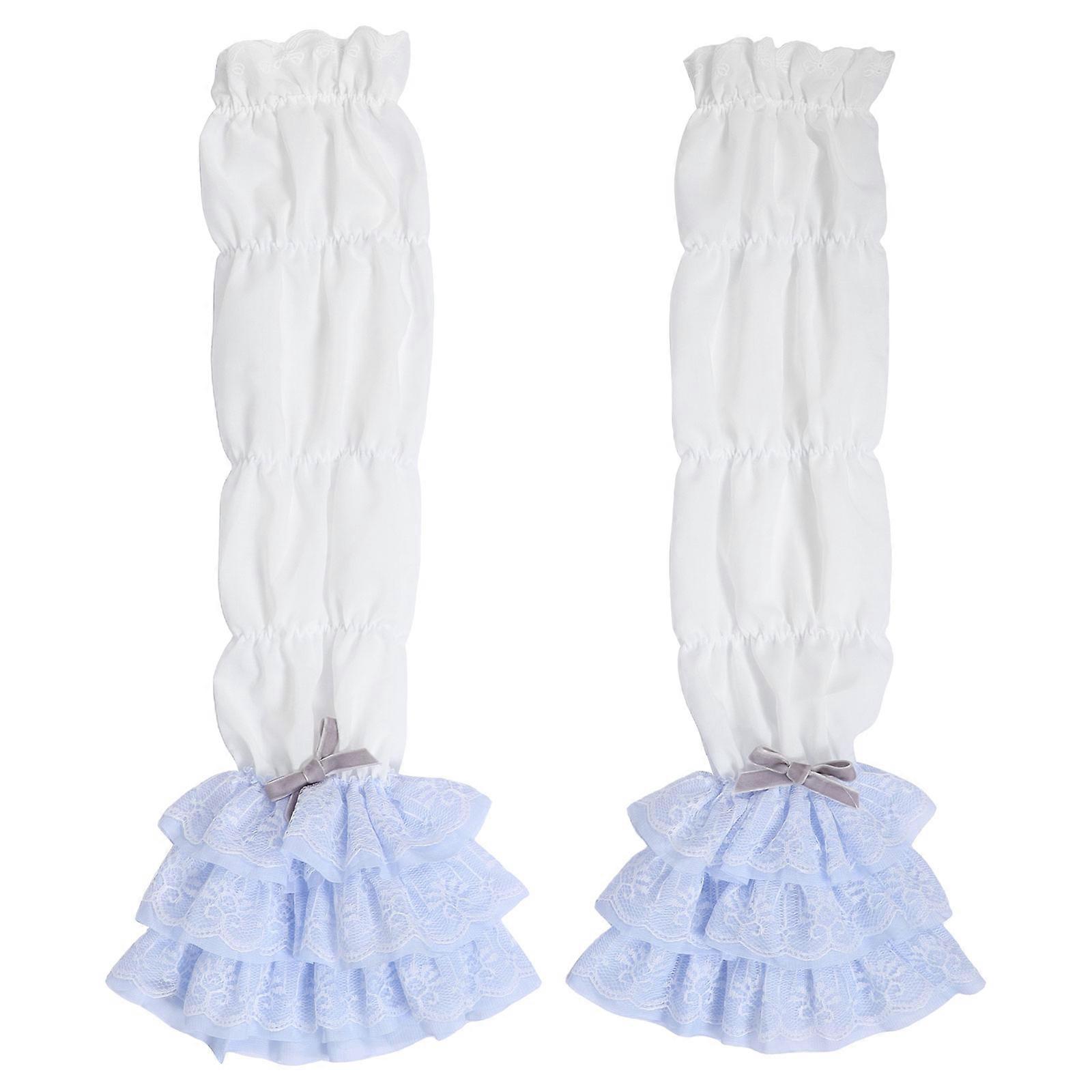 Here's a refined and engaging product description for your **"1 Pair Lolita Ruffled Floral Lace Gloves Detachable Tulle Arm Sleeves"**:
###