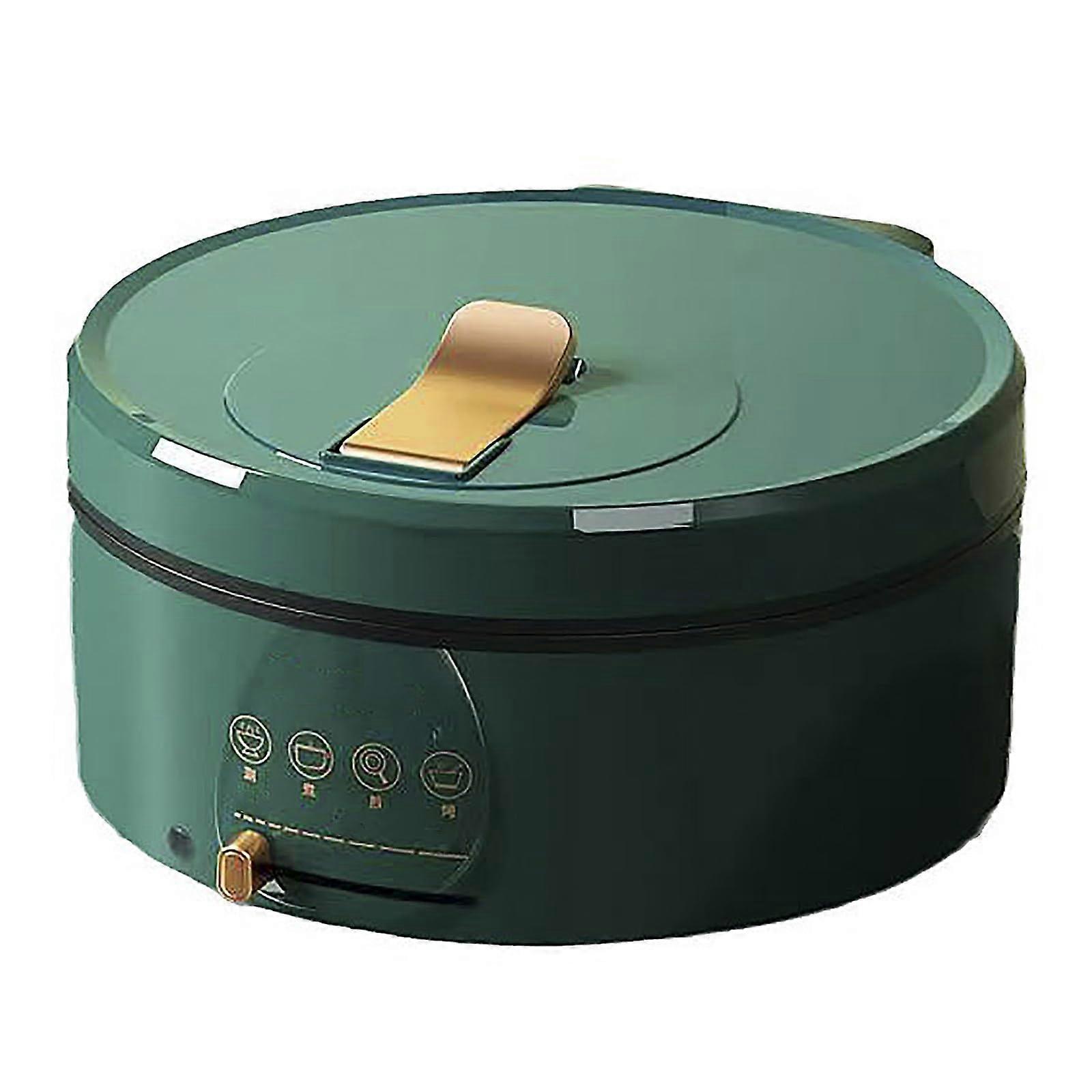 Electric Baking Pan with Lid, Small Smokeless Electric Skillet for Cooking Breakfast Eggs and Pancakes, Green Color