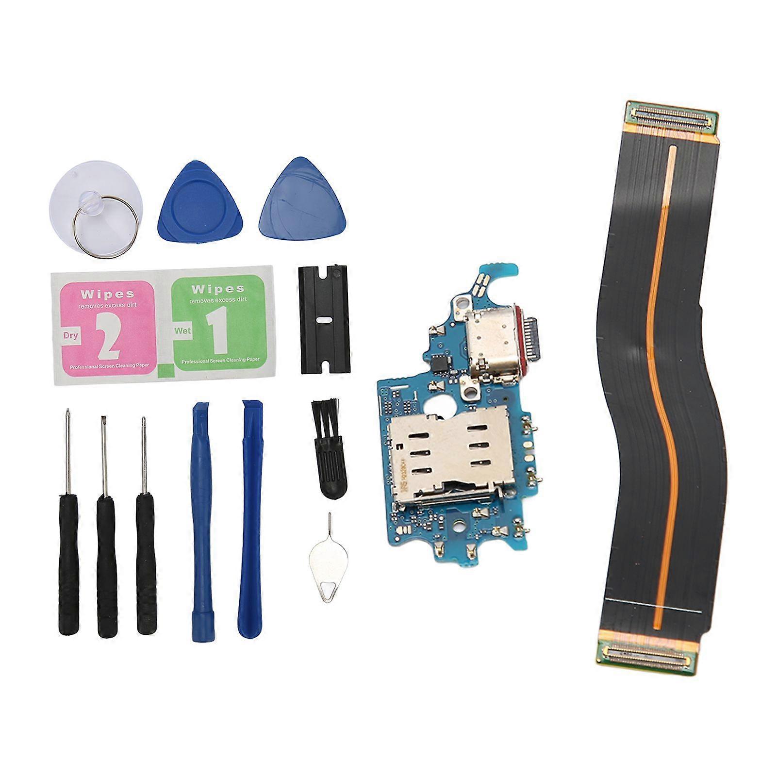 USB Charging Port Flex Cable Replacement Charger Dock Board Flex Cable Connector for Galaxy S21 G991B/N EU Version with Tools
