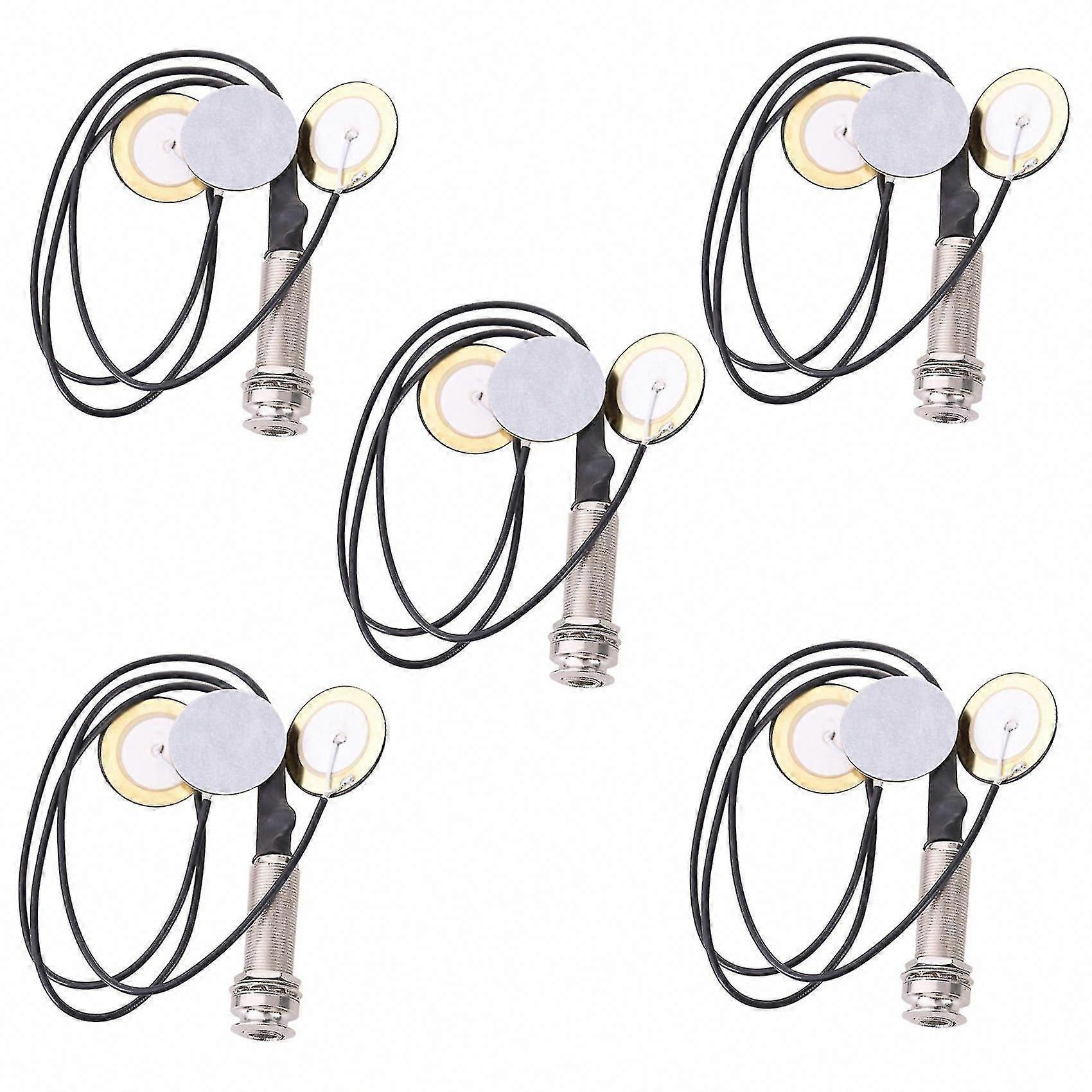 5x Piezo Contact Microphone with 3 Transducer Pickups and End Pin Jack for Kalimba