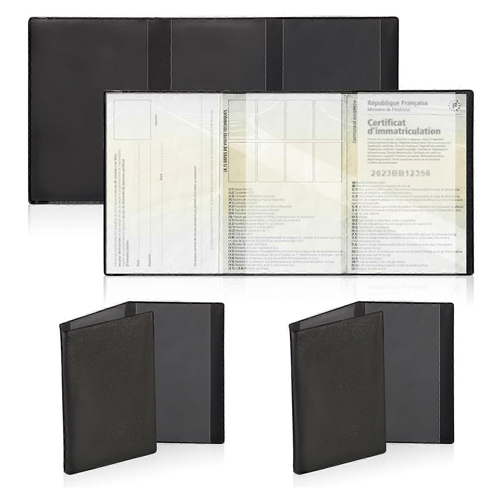 2 Pack of V5C Document Wallets | 3-Flap Soft-Touch PVC Protection Sleeves for UK Vehicle Registration Certificate & Logbook | Fits Cars and Motorbikes