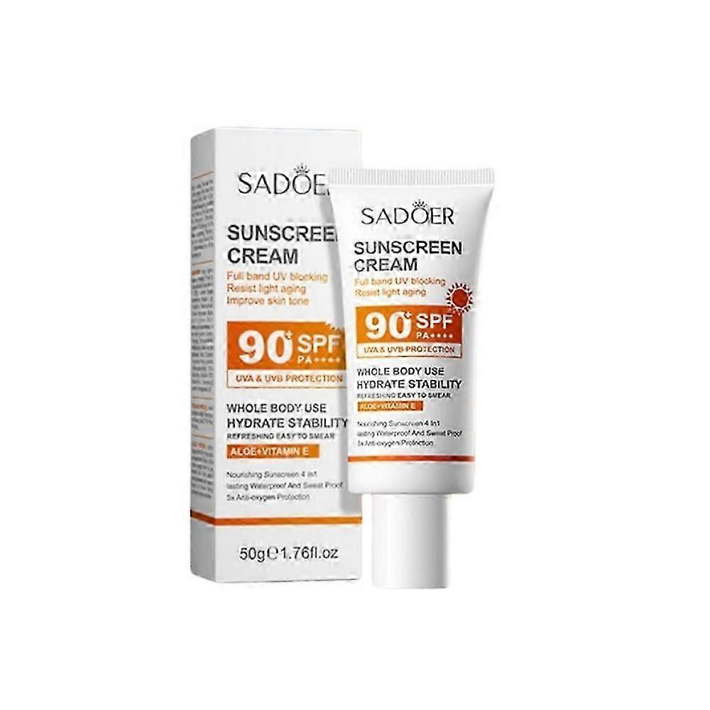 واقي شمس بعامل حماية 90+ للوجه والجسم بالكامل، مقاوم للأشعة فوق البنفسجية، واقي شمسي للوجه