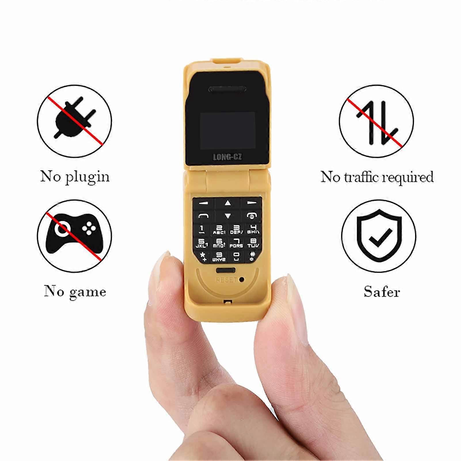 Mini Flip Phone 4.5x2.3x1.6cm, 32MB+64MB, ABS, Multi-Function
