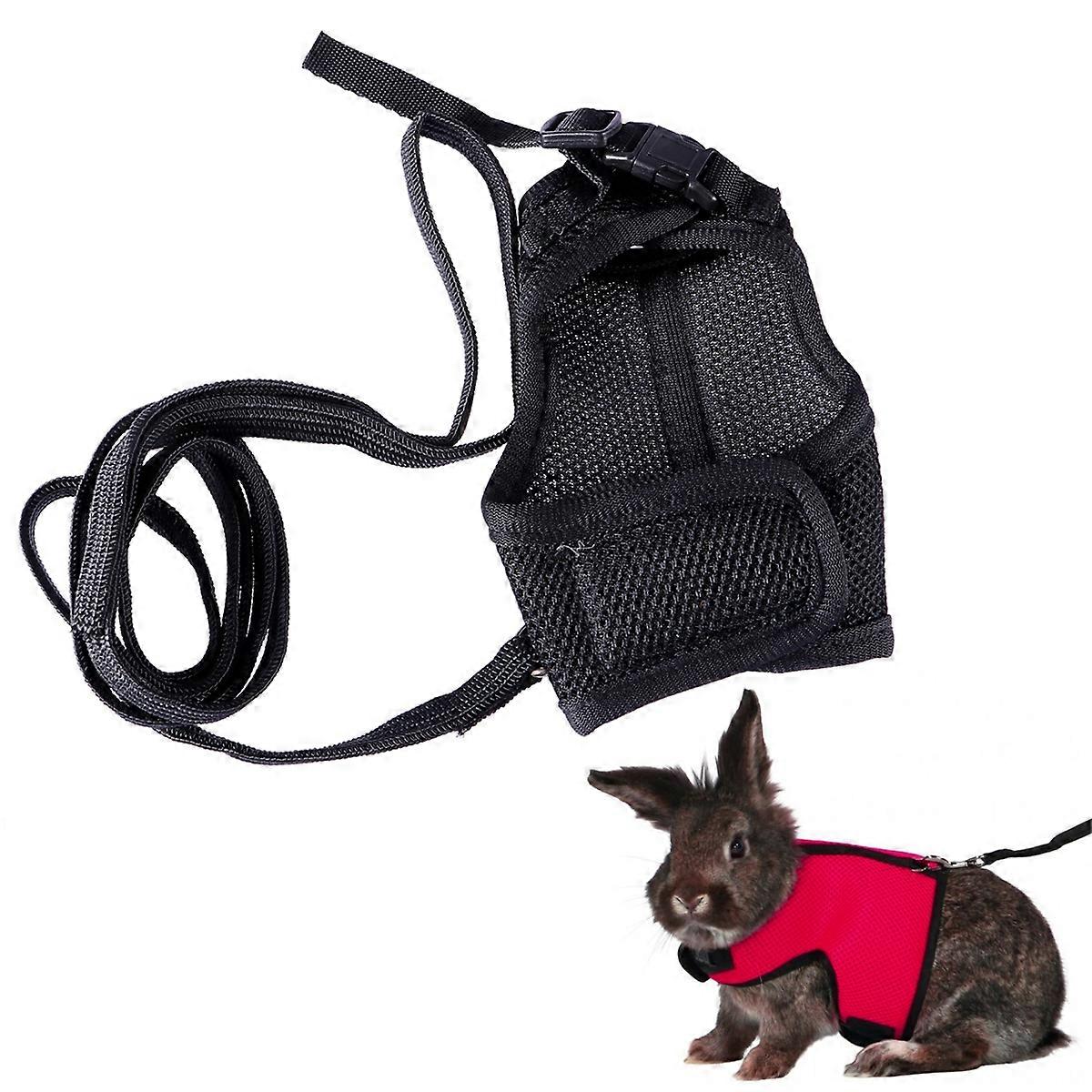 Rabbit Walking for Pet Owners Black Adjustable Material 1Set