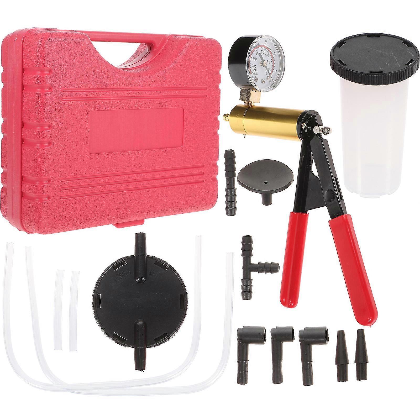 Car Brake Bleeder Kit with Manual Vacuum Gauge for Home Use Replacement Machine Tools Assorted Color