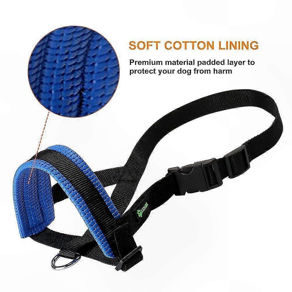 Adjustable Dog Muzzle with Head Strap for Small, Medium, and Large Breeds - Prevents Paw Removal, Durable and Comfortable Fit