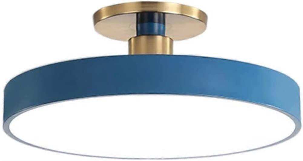 Nordic Minimalist LED Ceiling Light 3-Color Dimmable Flush Mount Close-To-Ceiling Living Room Blue 40cm Stabilize
