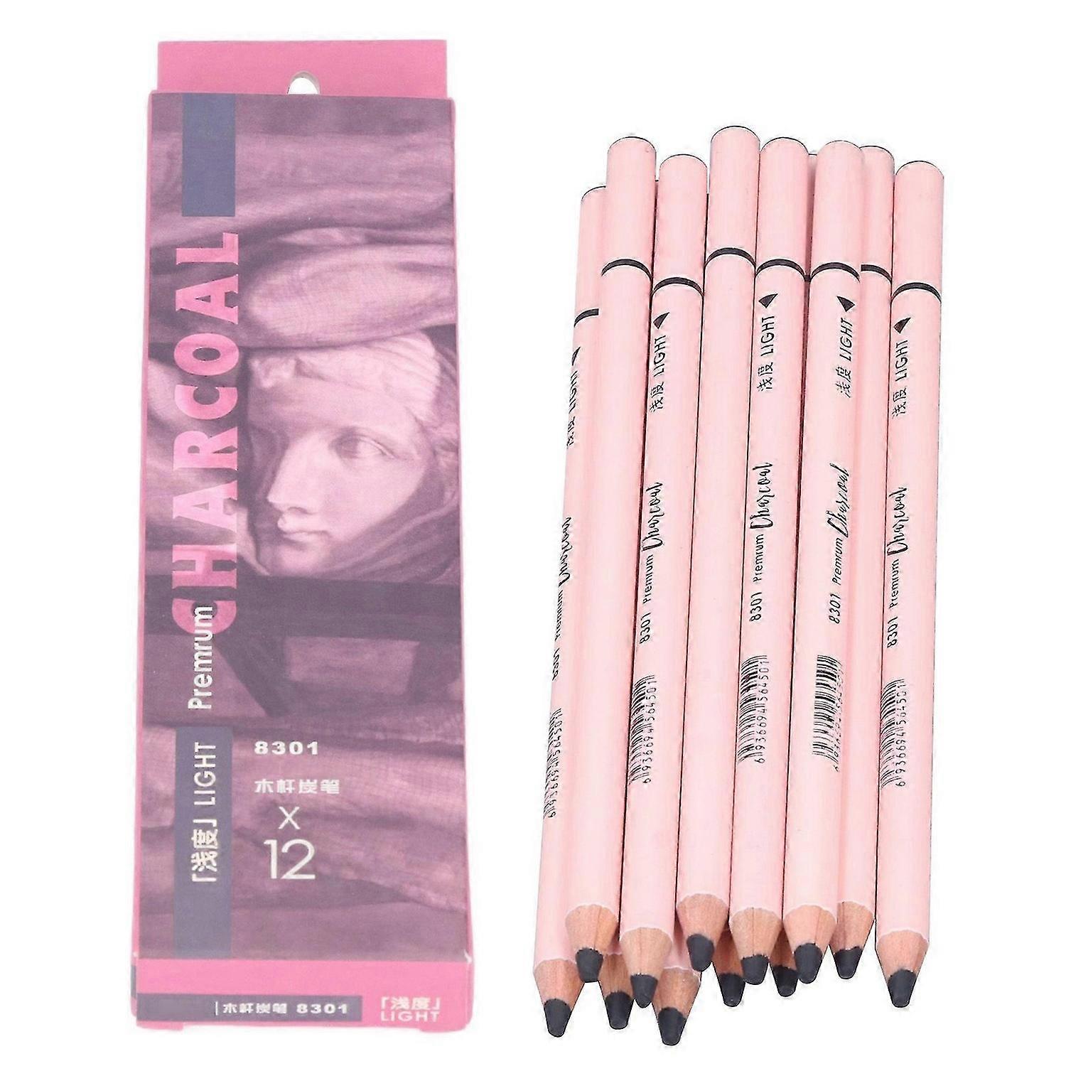 2025 Latest Model 12Pcs Charcoal Pencils Flexible Write Smoothly Easy to Use