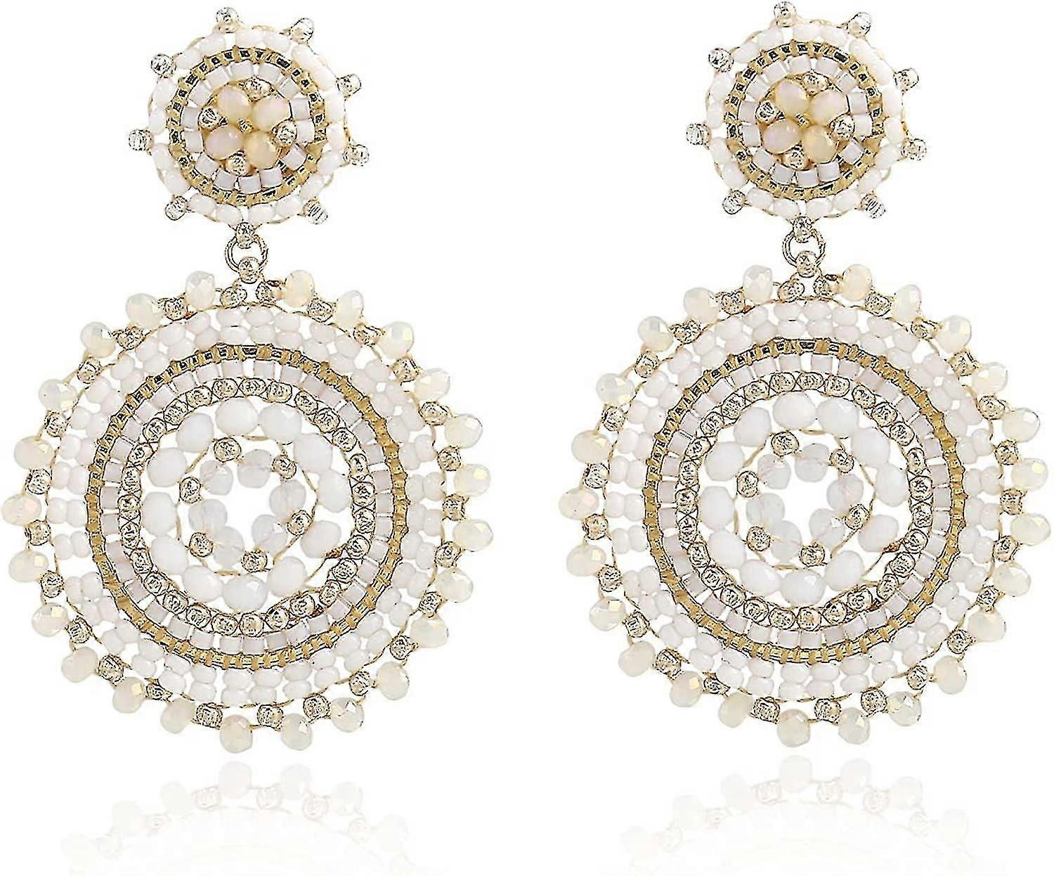 hoop dangle earrings handmade beads