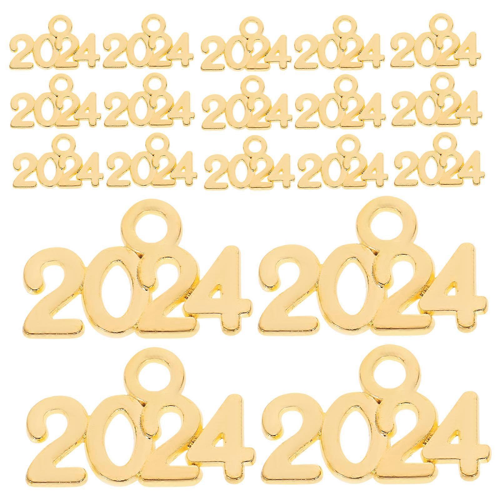 DIY Crafts Zinc Alloy 2024 Charm for Ornament Making 100Pcs