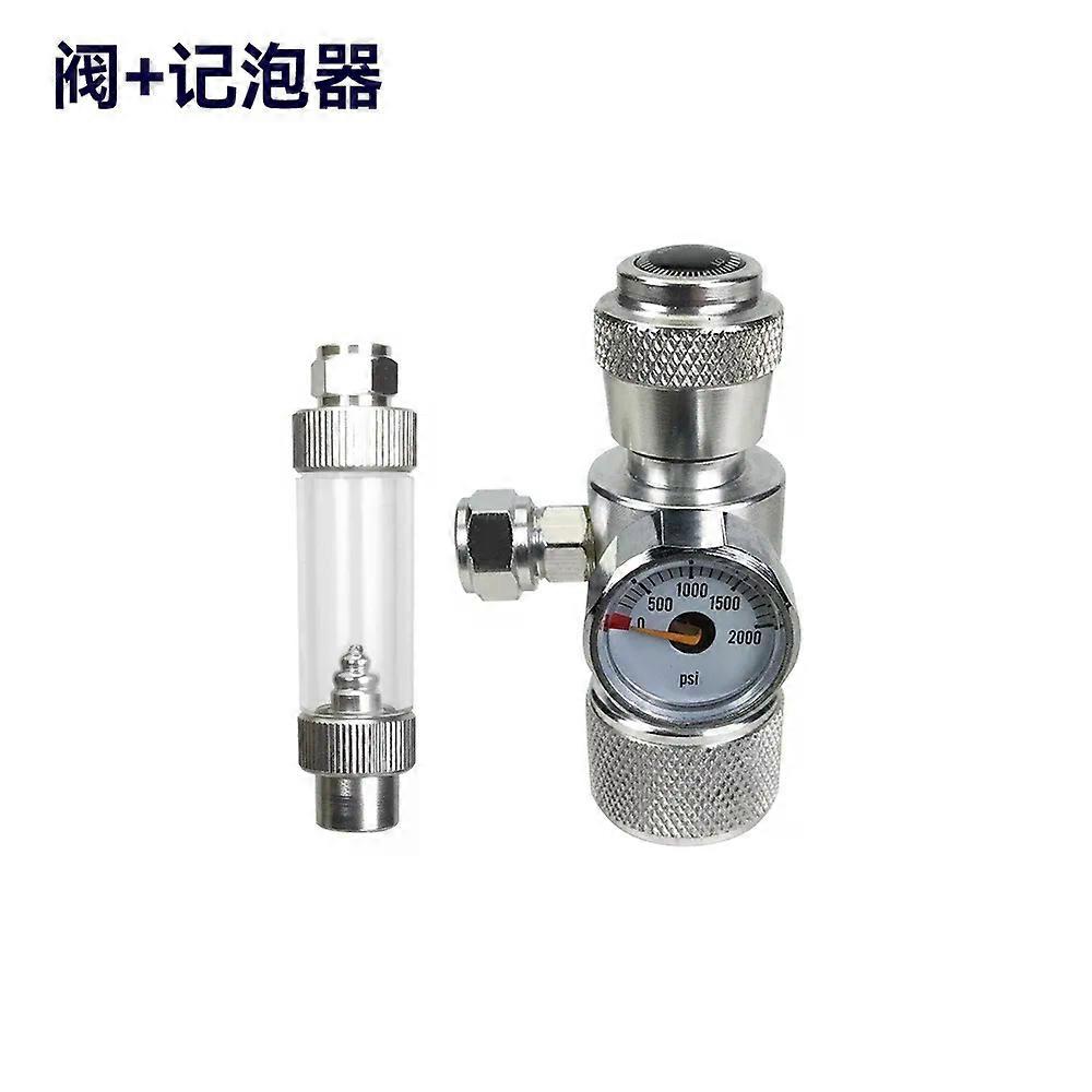 CO2 flow Regulator Needle Valve with Mini Gauge 0-2000PSI Gas flow Rate Control W218 Thread