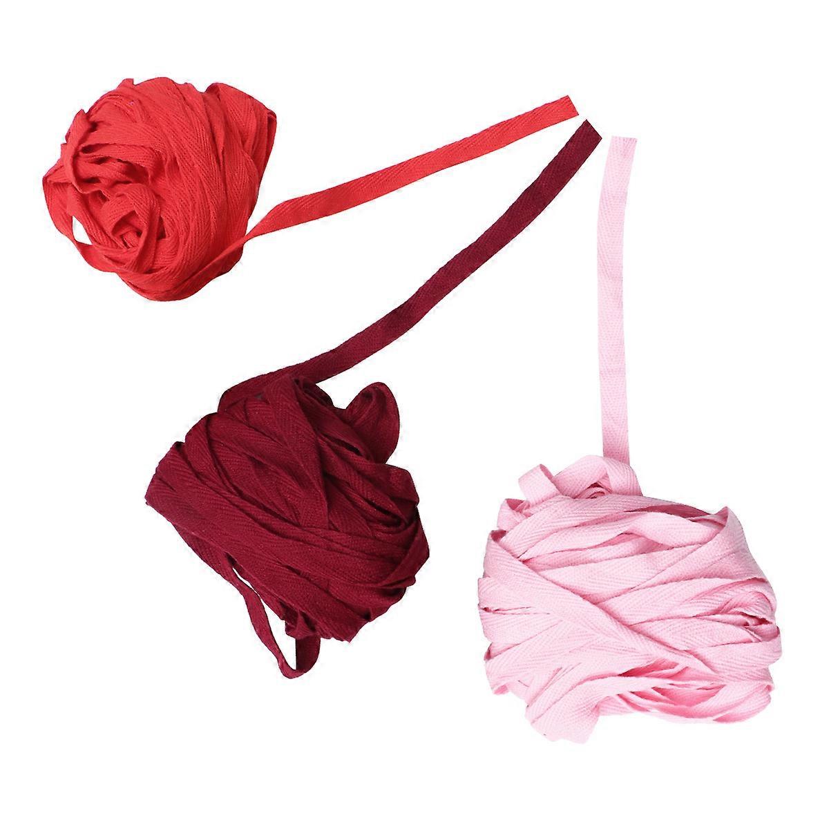 Package Rope Cotton Braided Ribbon for Gift Wrapping 3Pack Assorted Color
