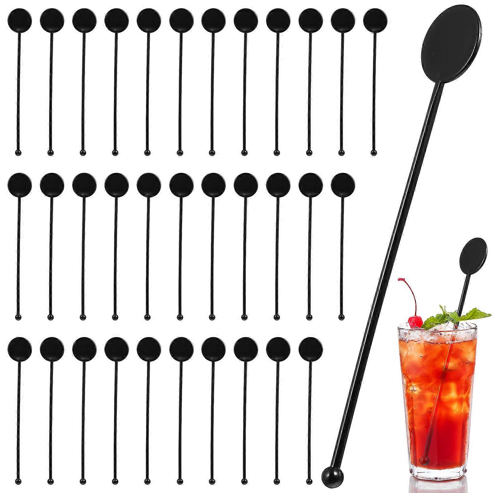 Swizzle Sticks for Cocktail Mixing 100Pcs Black