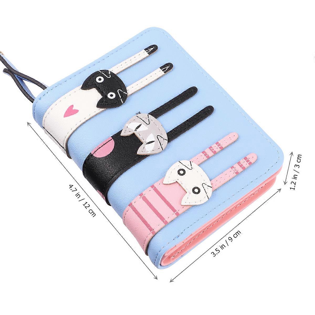 Cat Zipper Purse Women Rectangular Premium Pu 1Set