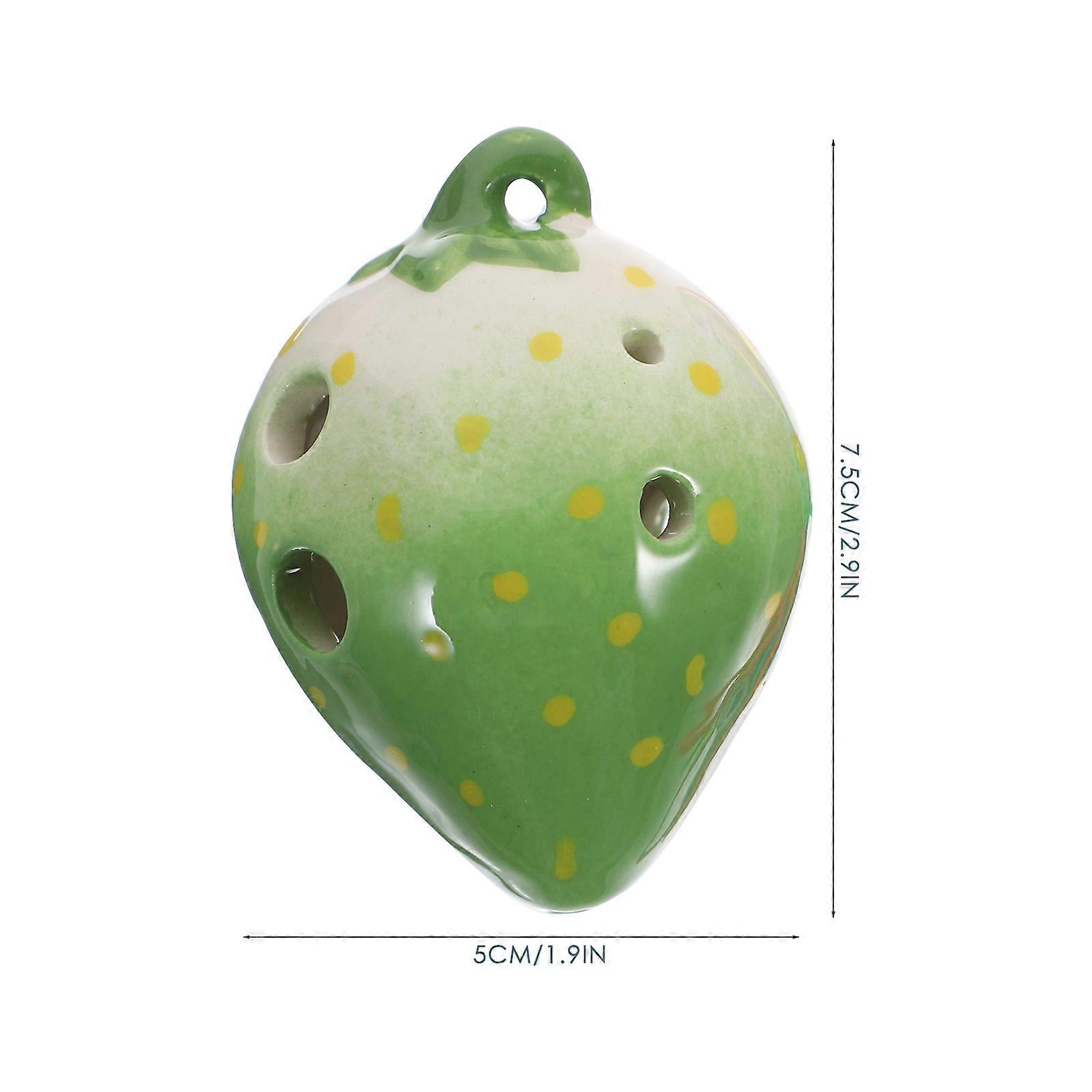 Ceramic 6 Holes Ocarina Beginner Wind Instrument for Playing 2Pcs Green