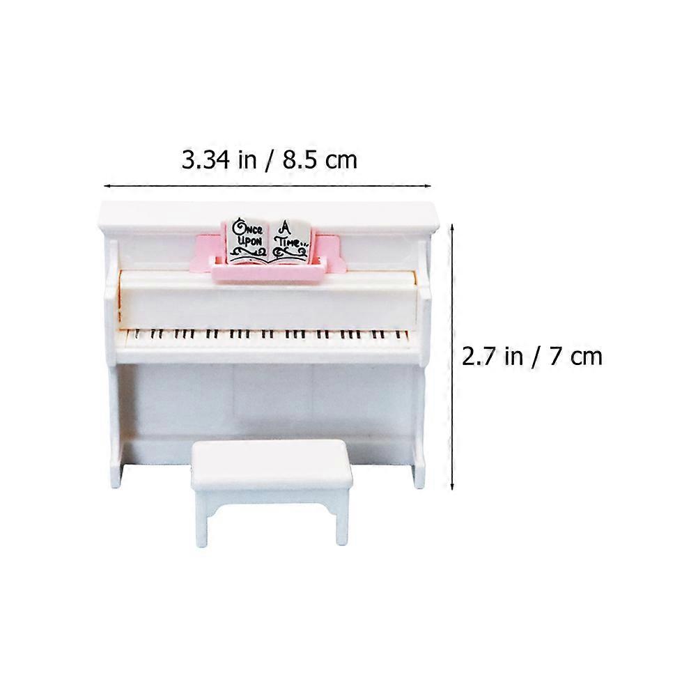 Plastic Miniature Piano for Decoration 2Sets Small Furniture Ornament