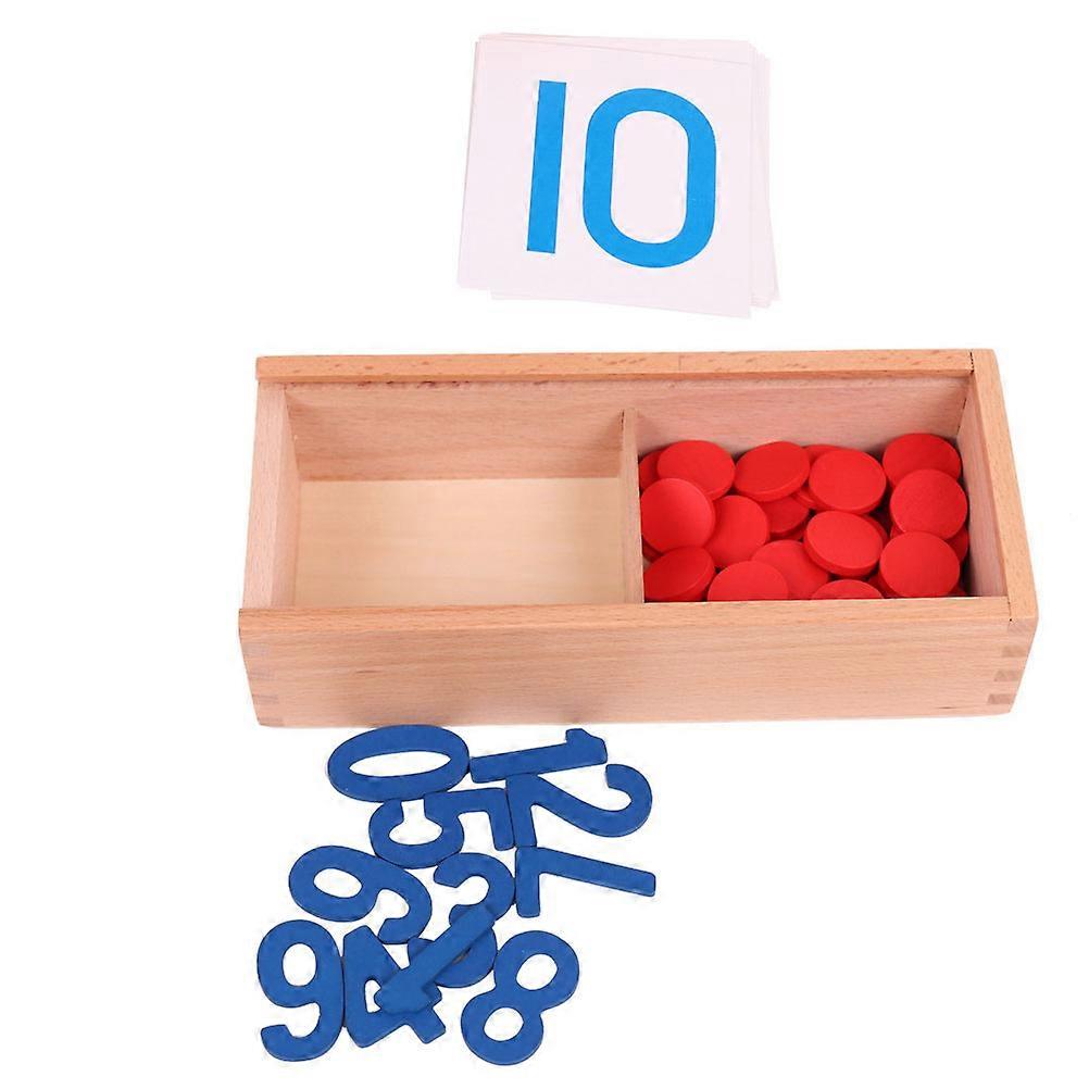 Digital Teaching Aid Wooden Counting Toy for Kids 1Set