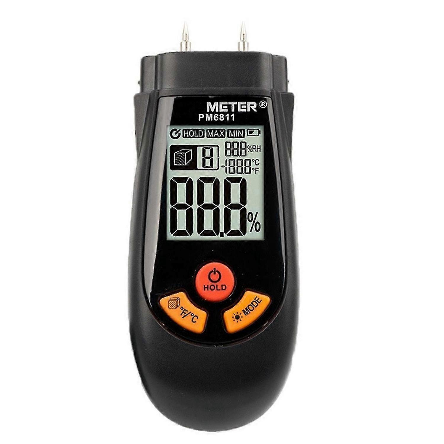 Digital Moisture Meter for Wood Paper Plywood Plaster Walls Floors Accurate Moisture Content Measure