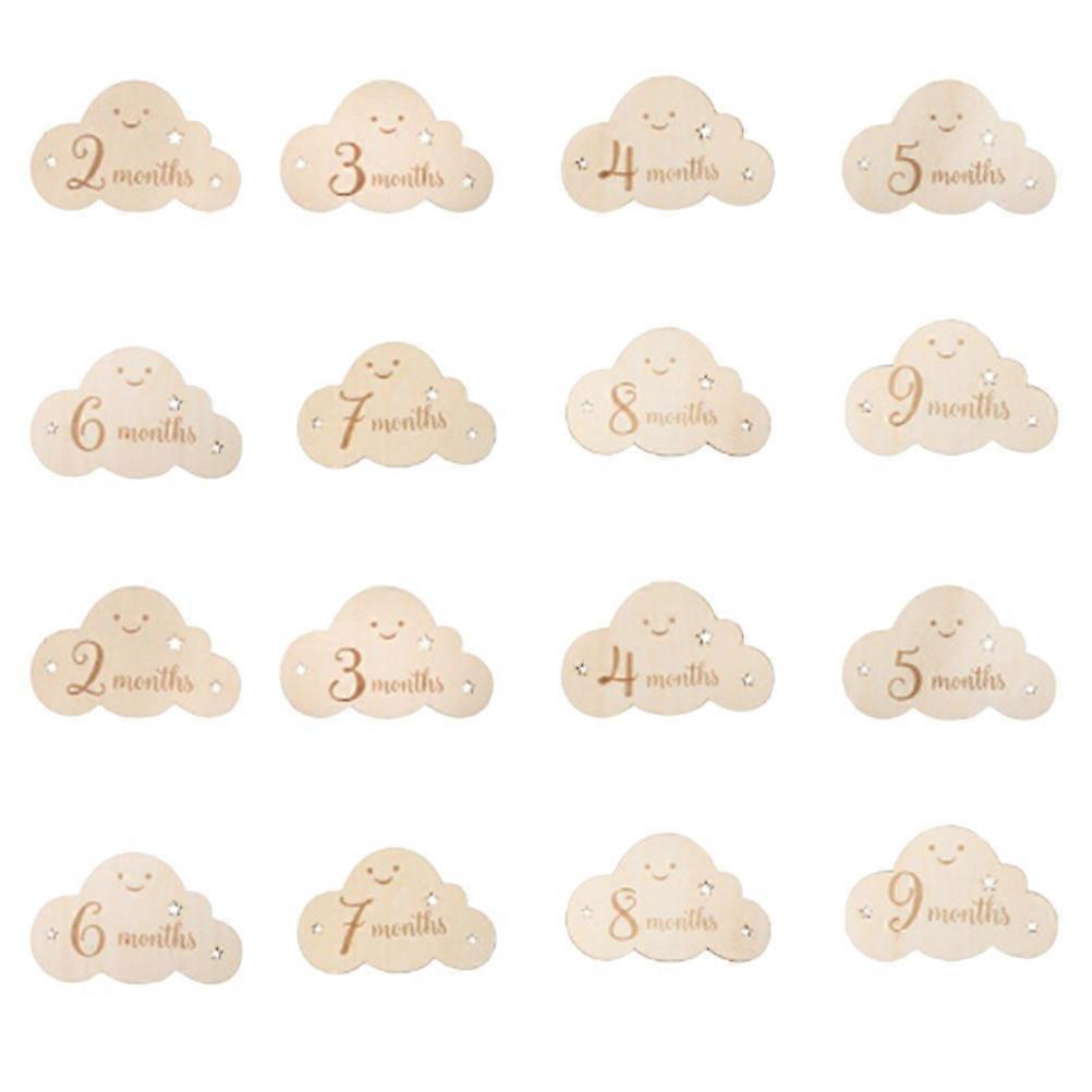 Cloud Shaped Photo Cards Double Sided Baby Growth Tracker For Parents And Families With Newborns 14.10X9.00X0.10CM 8 Pieces/Set