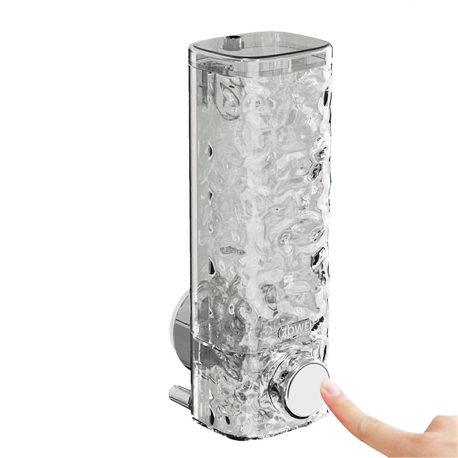 Wall Mounted Shower Soap Dispenser 450 Ml Capacity Transparent Suction Bottle Refillable Shampoo And Conditioner