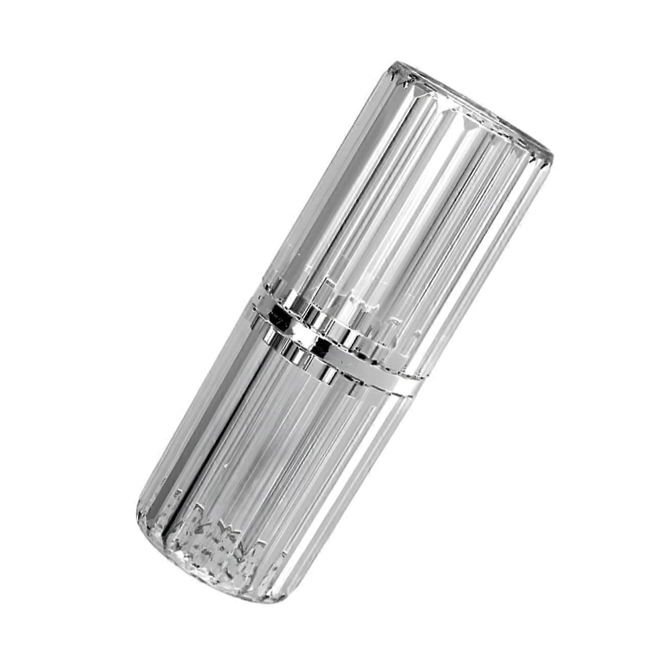 Transparent Striped Portable Toothbrush Travel Holder With Toothpaste Storage Case Thickened Material For Camping Trips