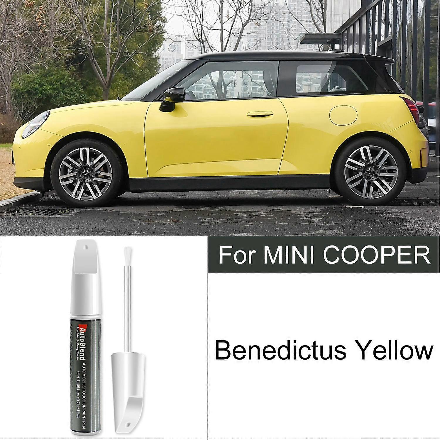 עט תיקון שריטות צבע תואם עבור MINI COOPER עם עט מעיל שקוף לשחזר צבע רכב מבריק ולשפר את מרקם הצבע