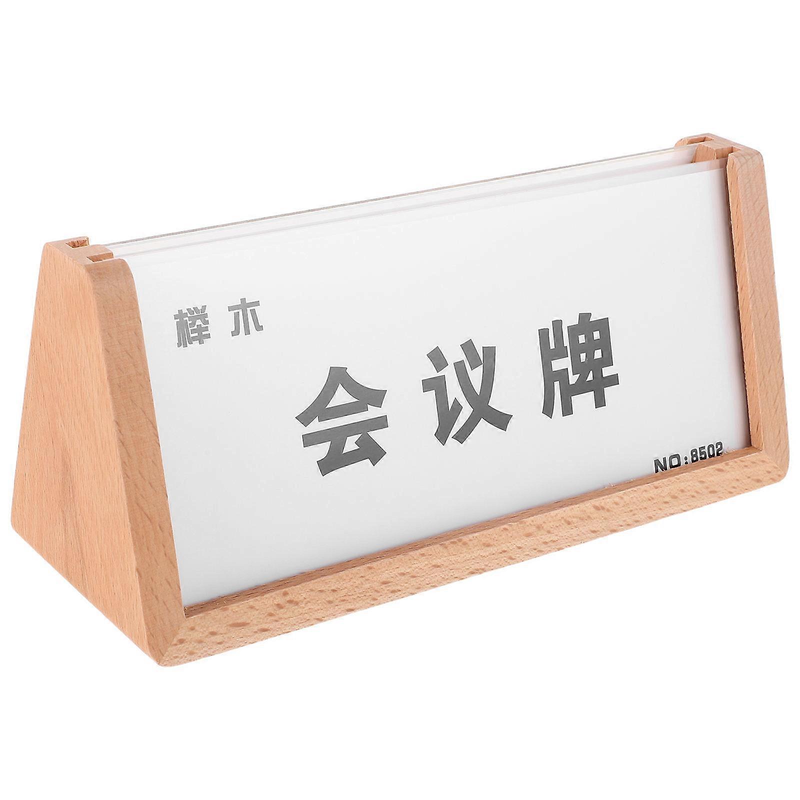 Acrylic Wooden Stand Table Sign Holder for Desk Name Display 5Pcs