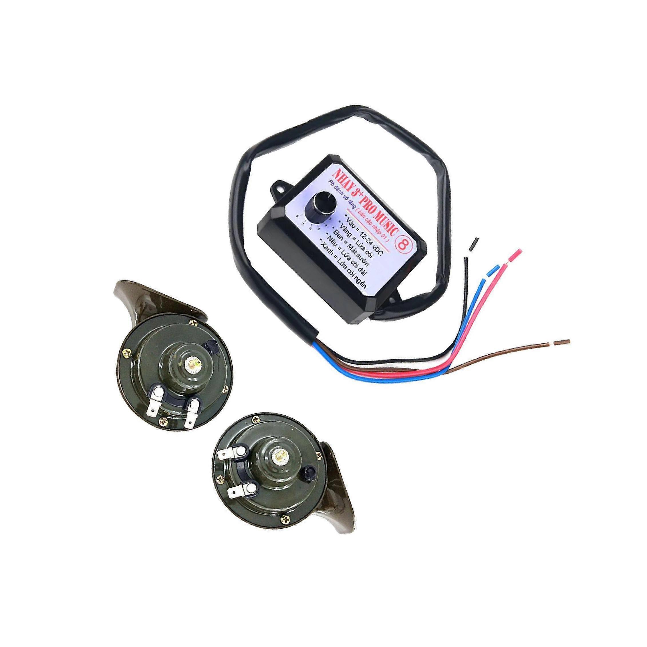 12V Car Van Electric Horn Controller Set Adjustable Knob Control Box 12 sounds