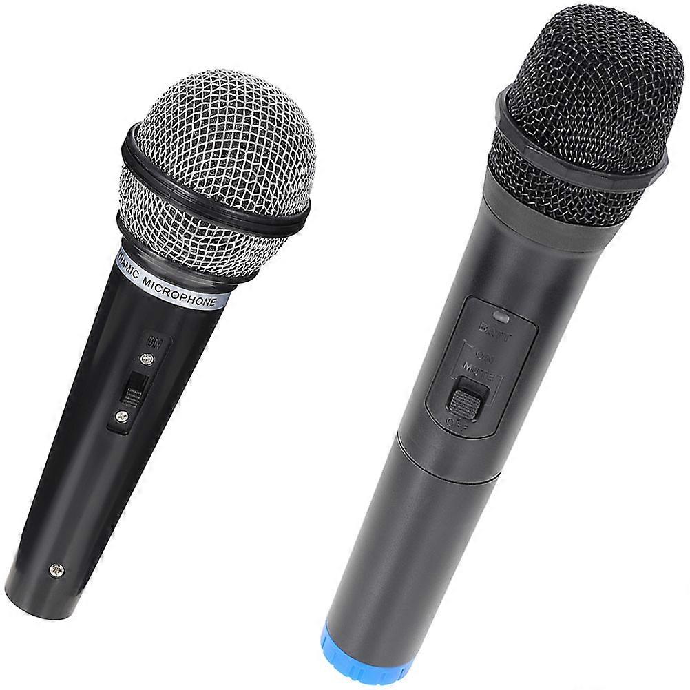 Kids Toy Fake Microphone for Pretend Play 6Pcs Microphone Model Black