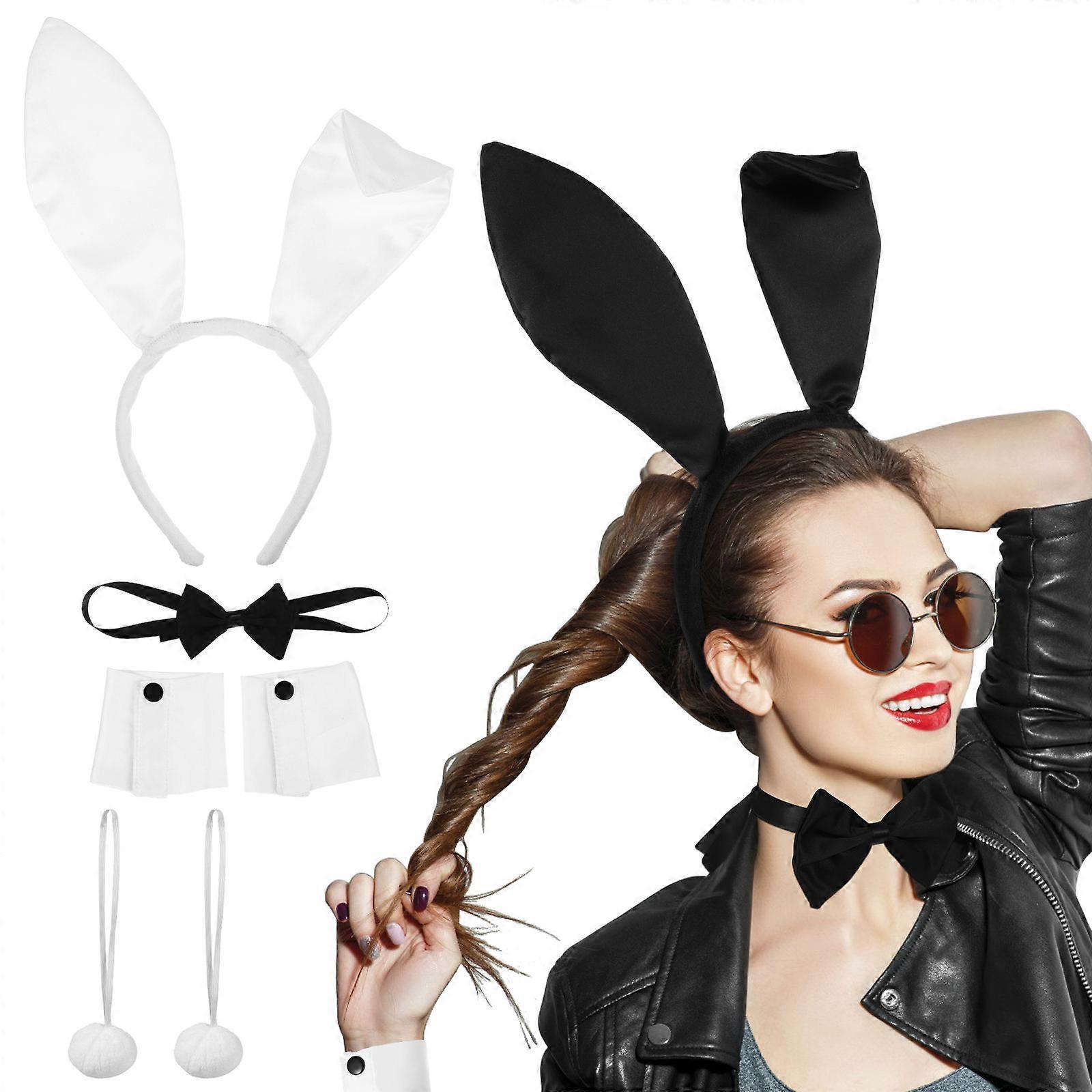 Party Cosplay Costume Kit for Rabbit Ears Headband 3Pcs Set Assorted Color