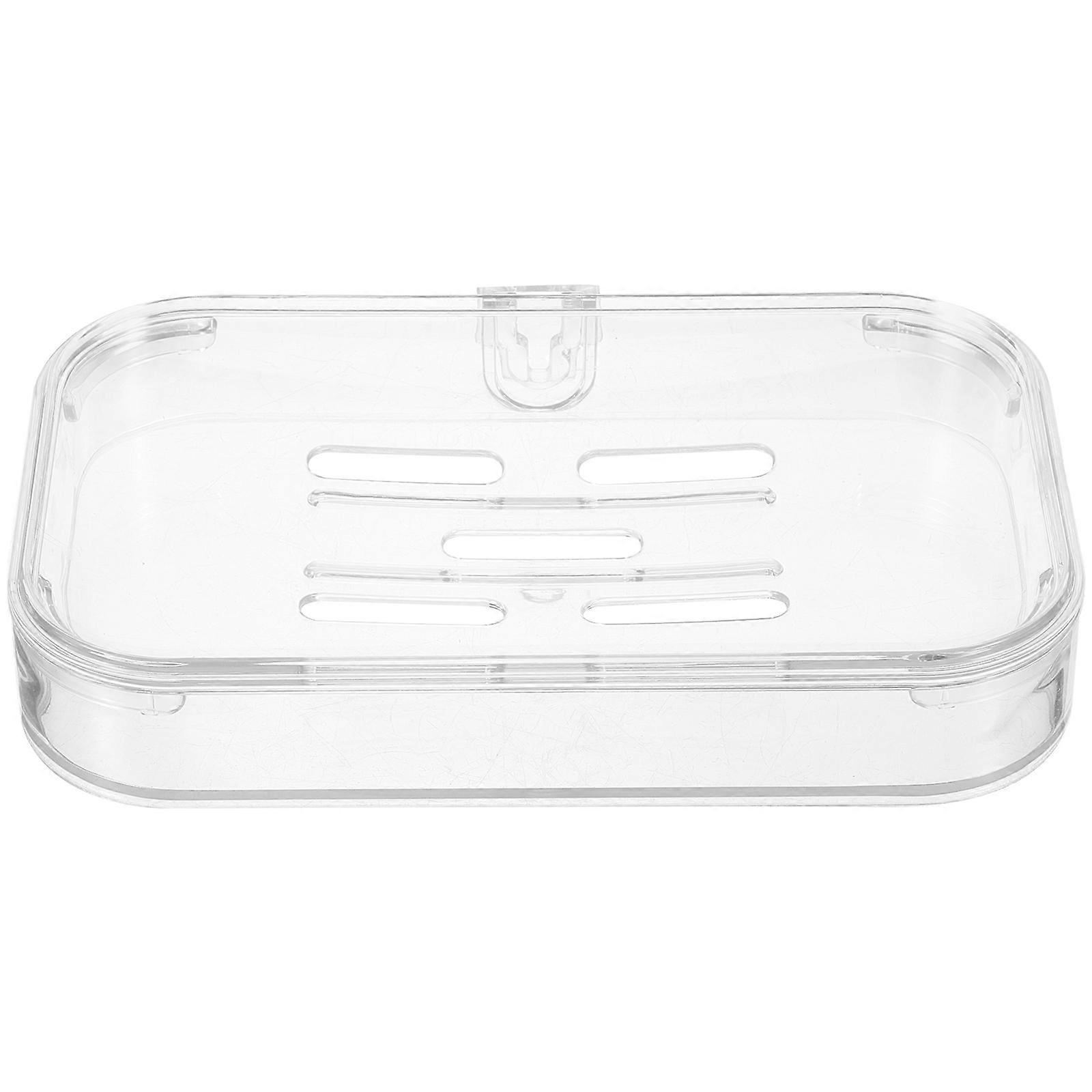 Plastic Soap Case Dual-Layer Soap Draining Tray for Storage 2Pcs