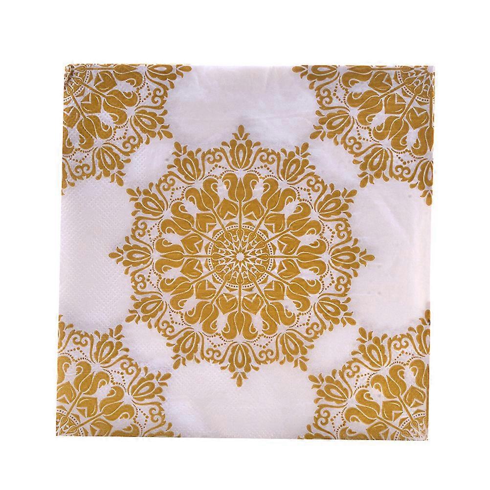 Golden Printed Disposable Paper Napkins for Party Use 200 Pieces