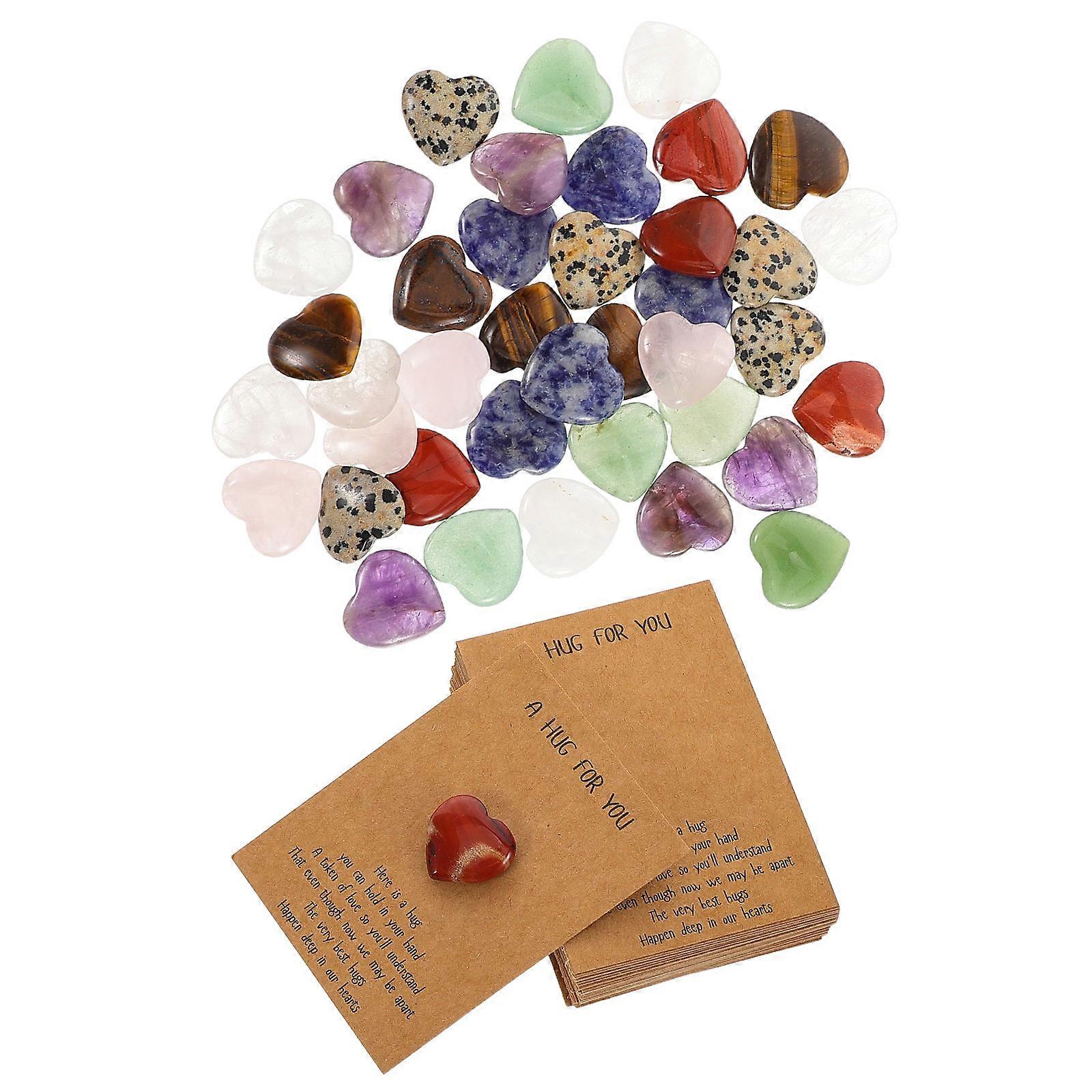 Valentines Day Greeting Cards 160 Sets Assorted Color Heart-Shaped Natural Stones Elegant Design For Holiday Celebrations