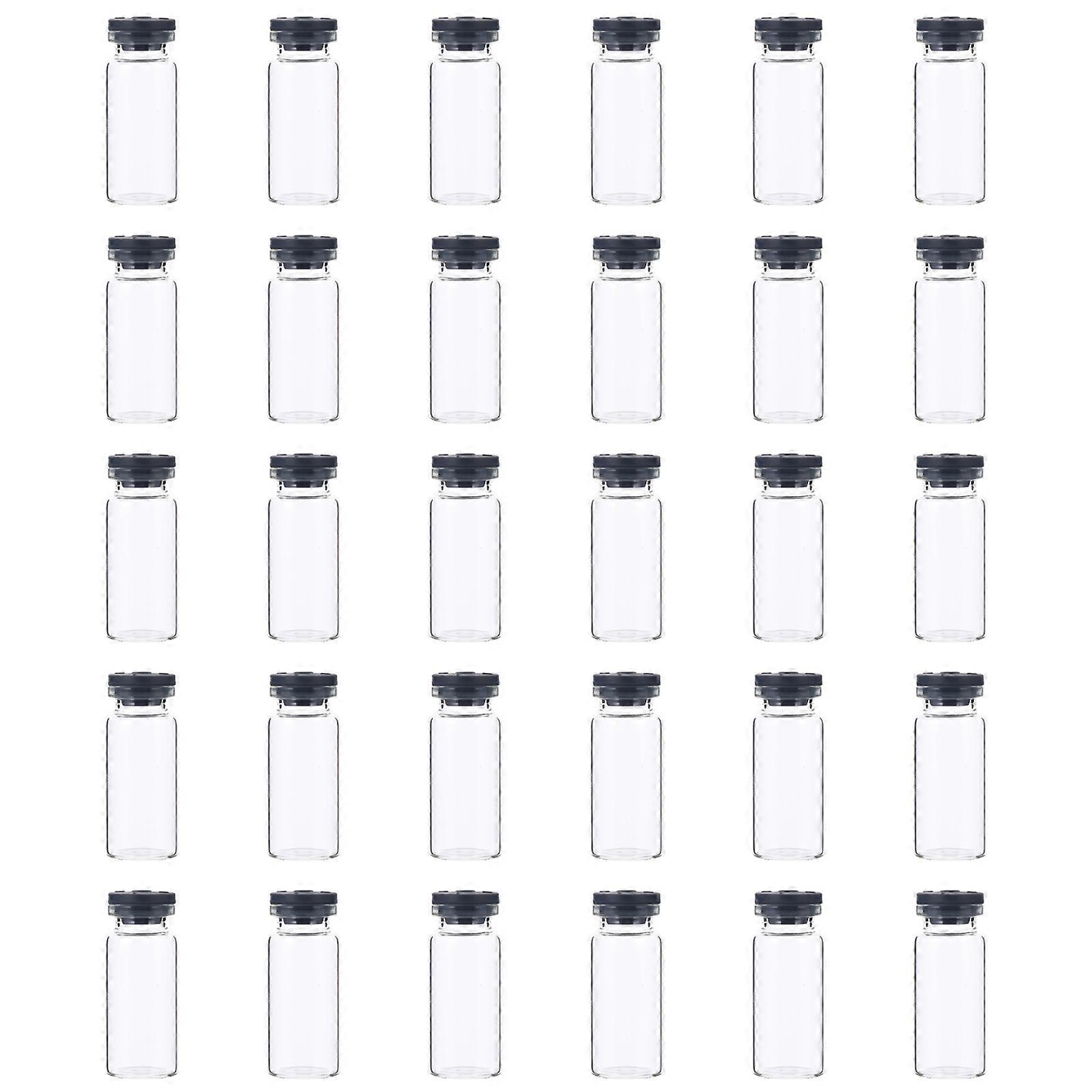 Sample Glass Bottles for Storage 60Pcs Transparent Vials 10ml with Caps