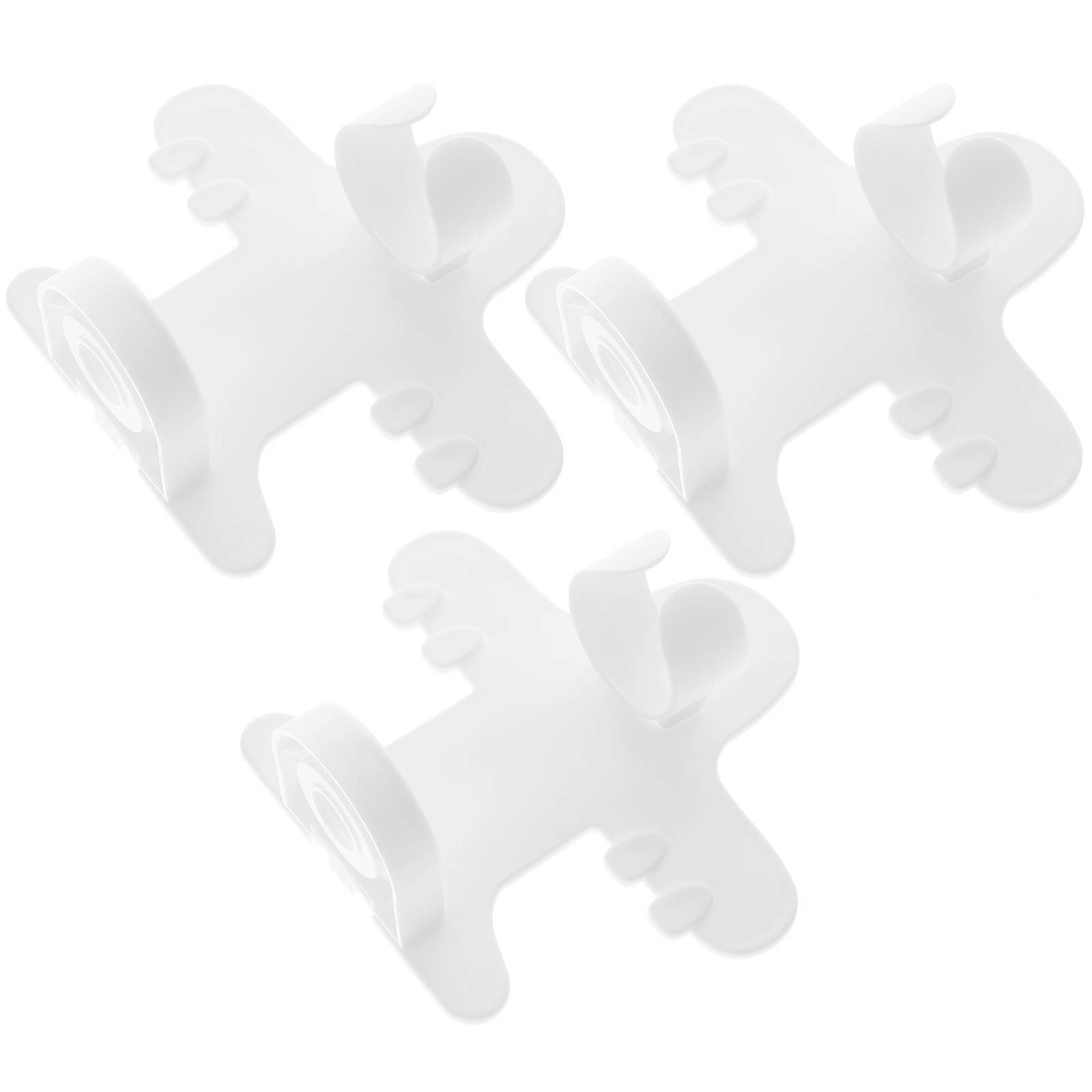 Wall Mounted Electric Toothbrush Holders for Storage 6Pcs White Plastic