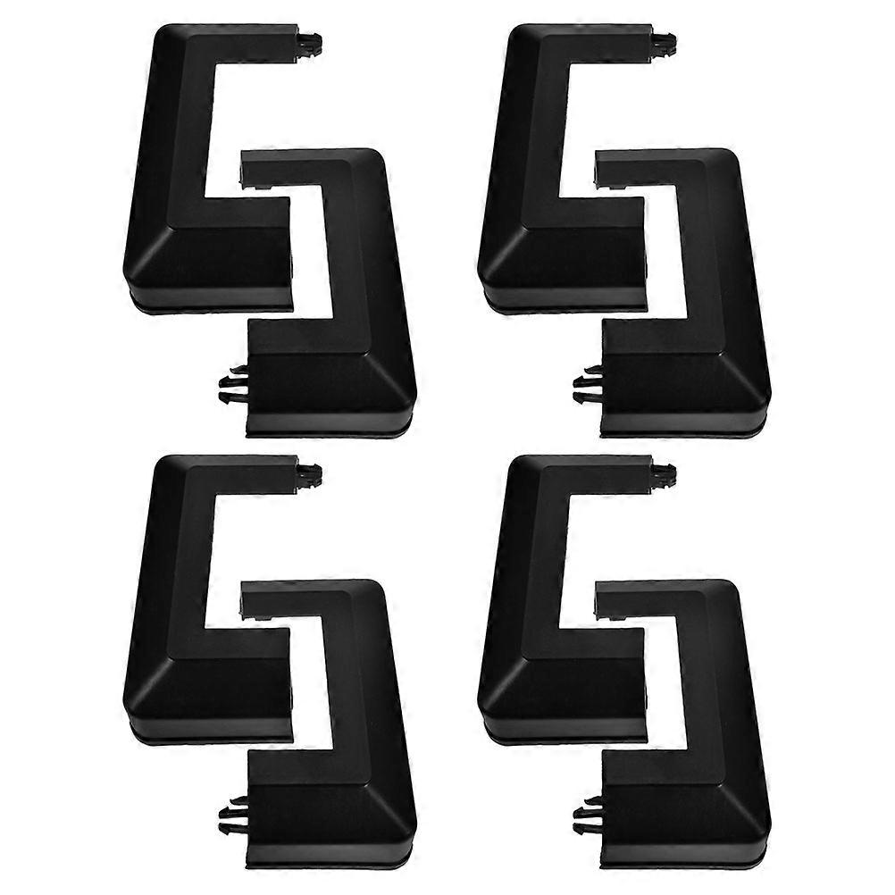 Black Weather-Resistant Square Tubing End Caps 4Pcs For DIY Installation On Decks And Fencing