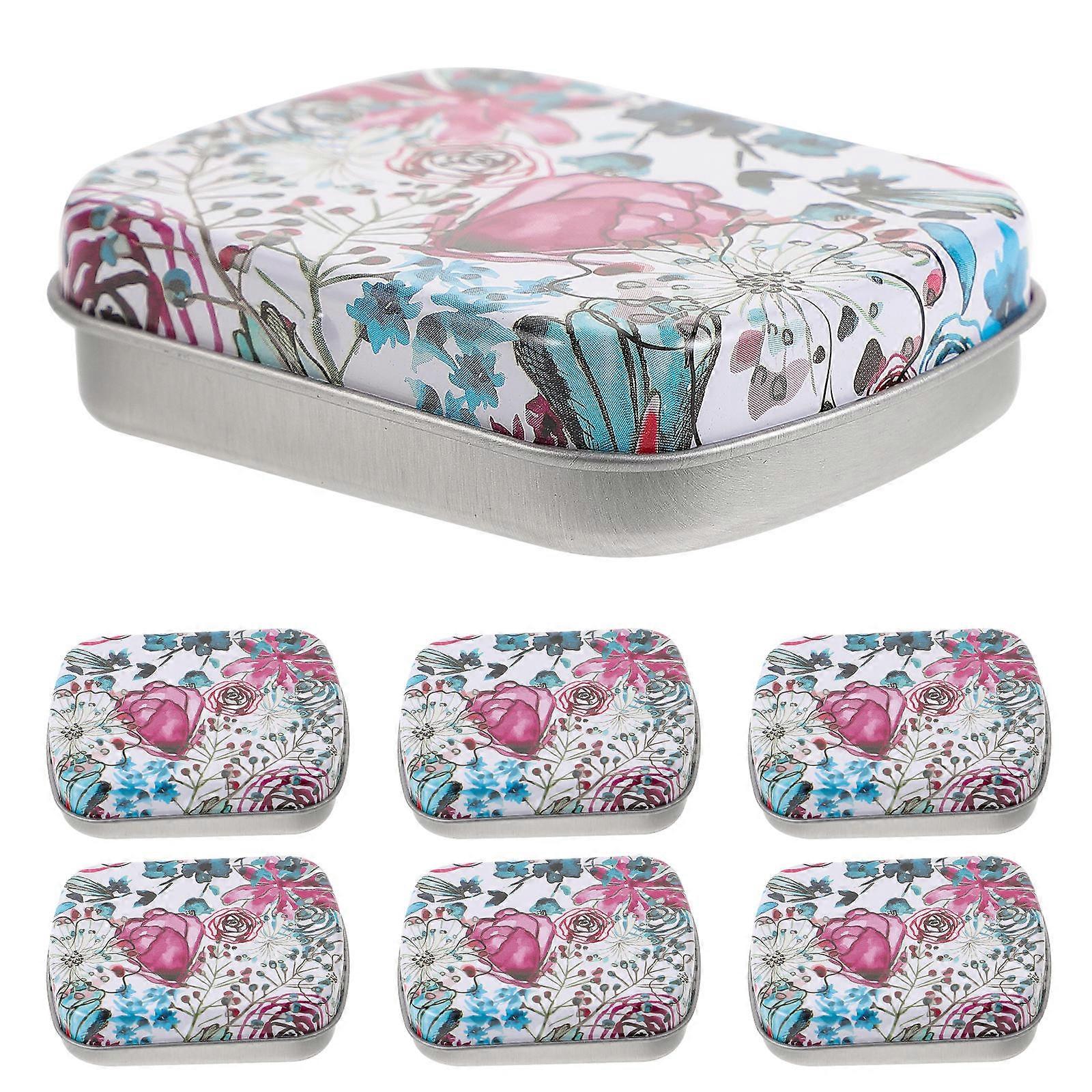Multi Colored Tin Box Storage Solution For Candy USB Drives Keychains Flip-top Design 24Pcs