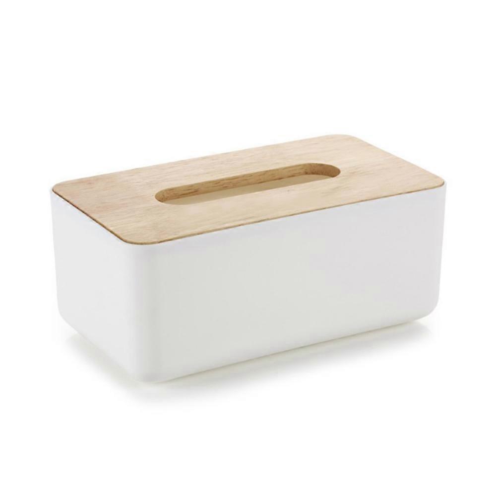 Wood Tissue Container Rectangular Tissue Box for Home Office 2Pcs Pack