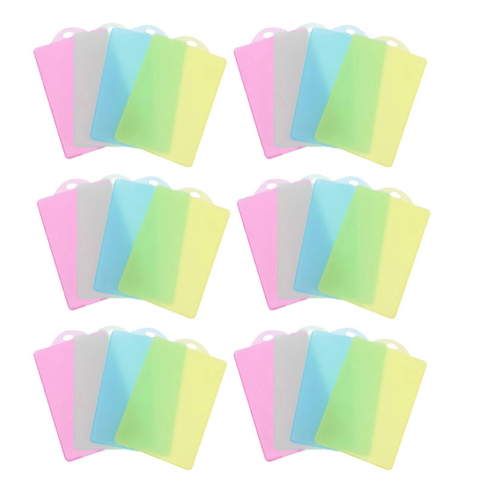 Portable Student Id Cards Covers Plastic for Protecting 80Pcs Assorted Color