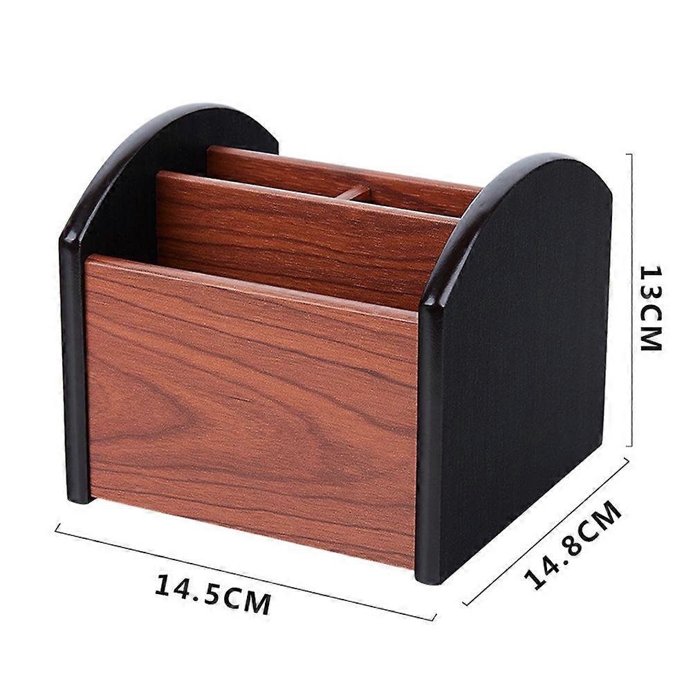 Desktop Multi-Grid Sundry Storage Box for Office 14.5x14.8x13cm Dark Red Easy Access 1Pack