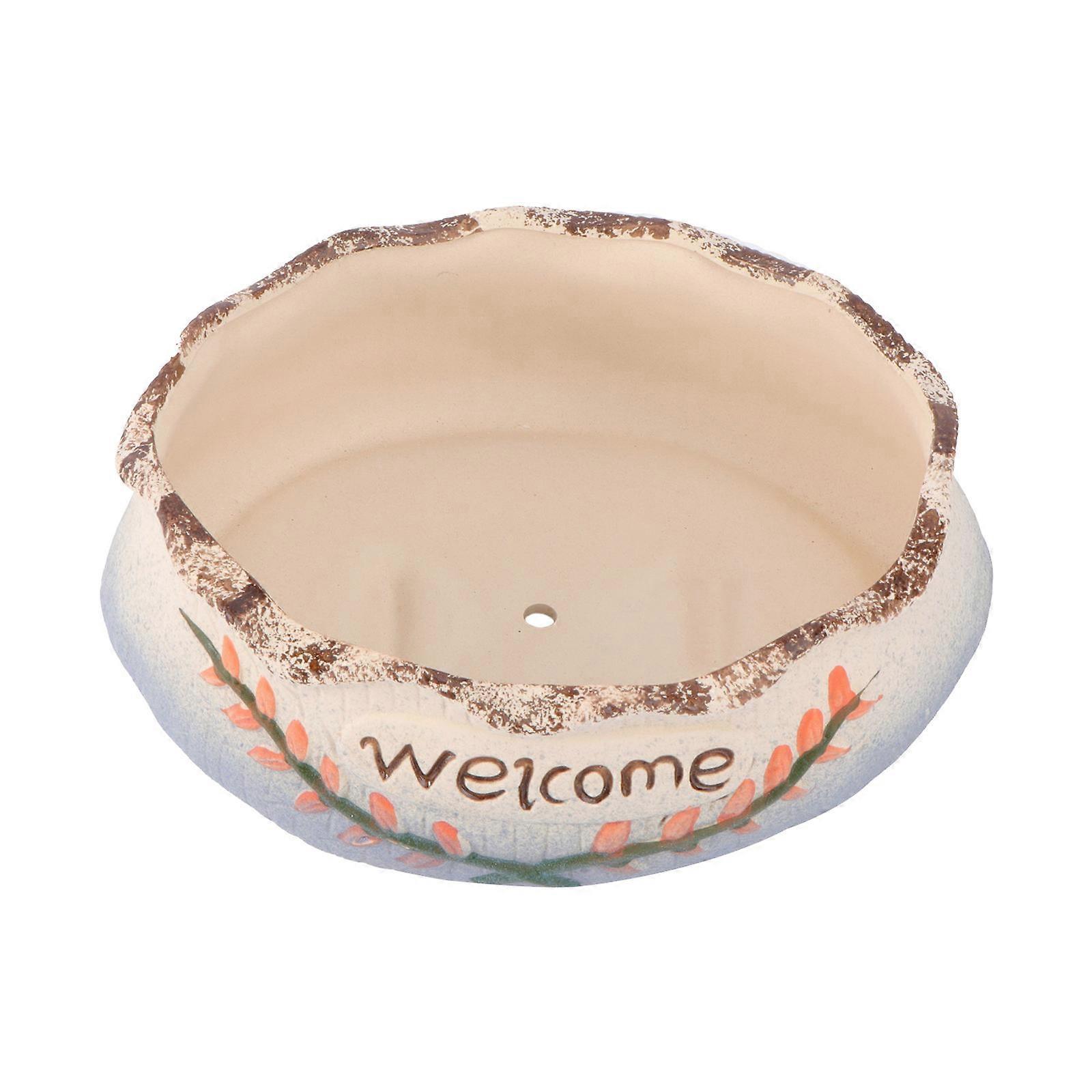 Flower Pot Adornment for Planting Use with 3Pcs Ceramic Cartoon Design