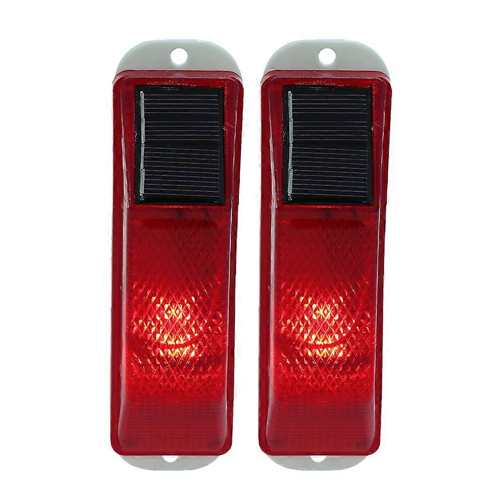 Fence Solar Lights 2Pcs Solar Powered Warning Light for Homeowners Solar Lamp Outdoor with Automatic Charging