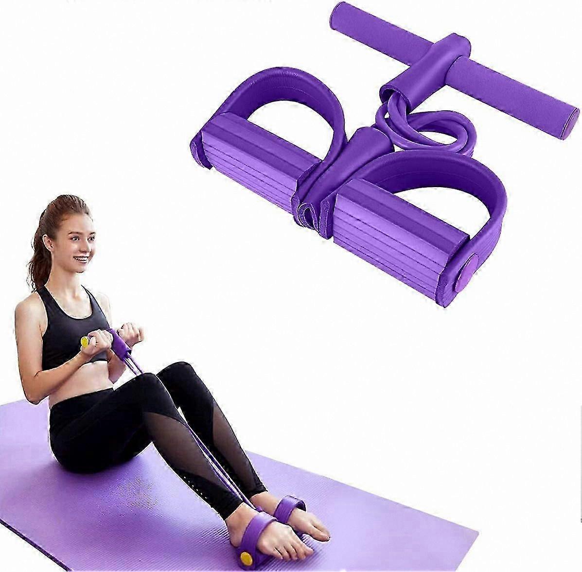 Resistance Band Set, 4-Tube Pull Rope for Ab Workouts, Yoga, and Strength Training, Durable Elastic Bands for Full Body Exercise