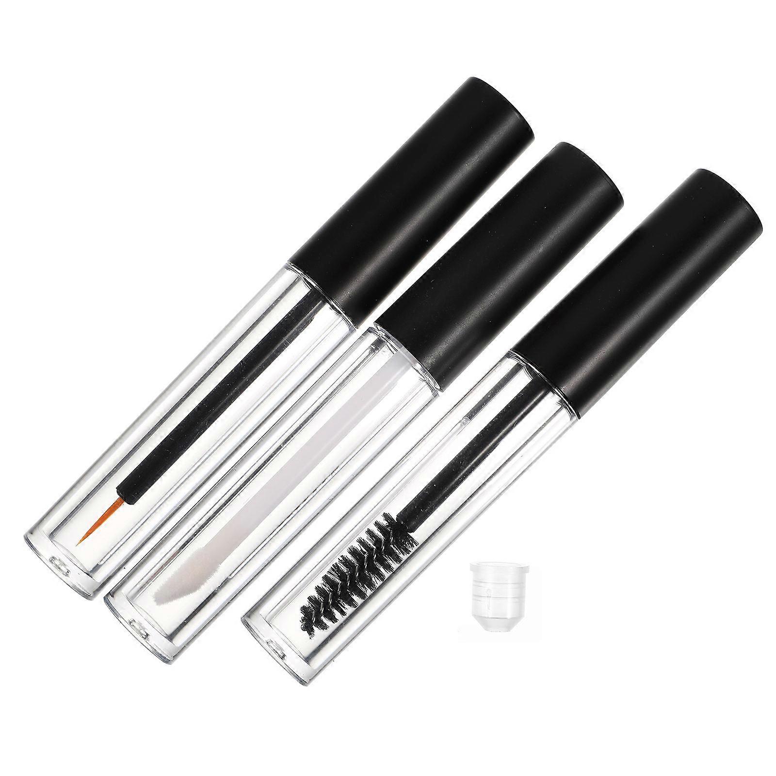 Makeup Containers Eyelash Cream Container Travel Daily Use Black Plastic for Cosmetic Storage 6Pack