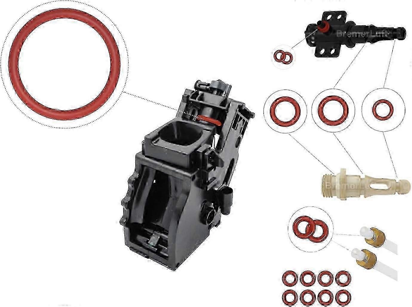 2025 14 x Seal O-Ring Maintenance Kit for Support Valve Steam Valve Brewing Group Outlet Valve Suitable Compatible with Phillips Saeco Spidem Gaggia