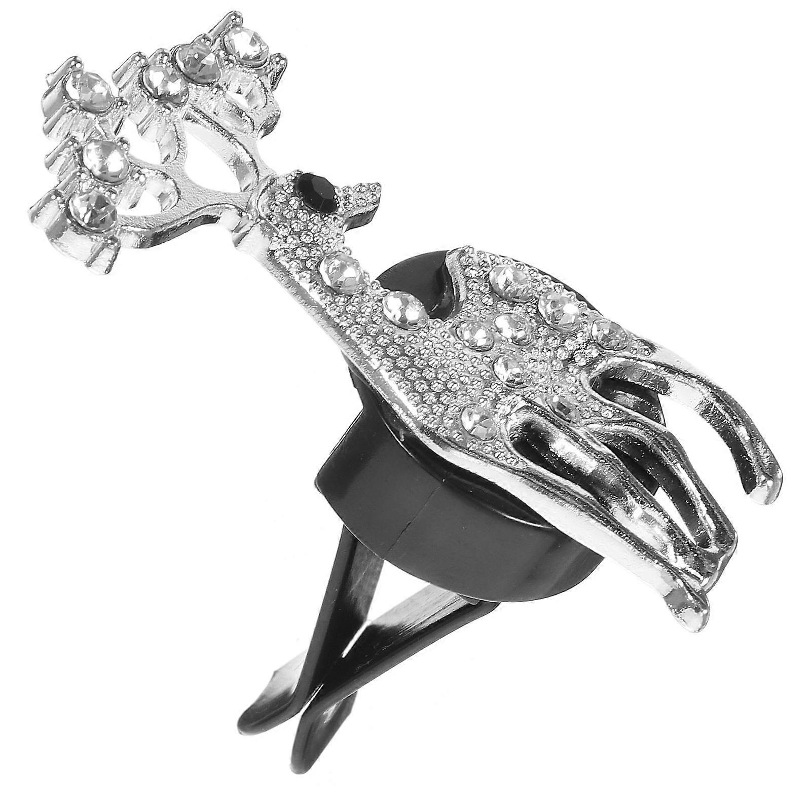 Car Air Vent Clip for Car Diffuser Use Silver Metal Crystal