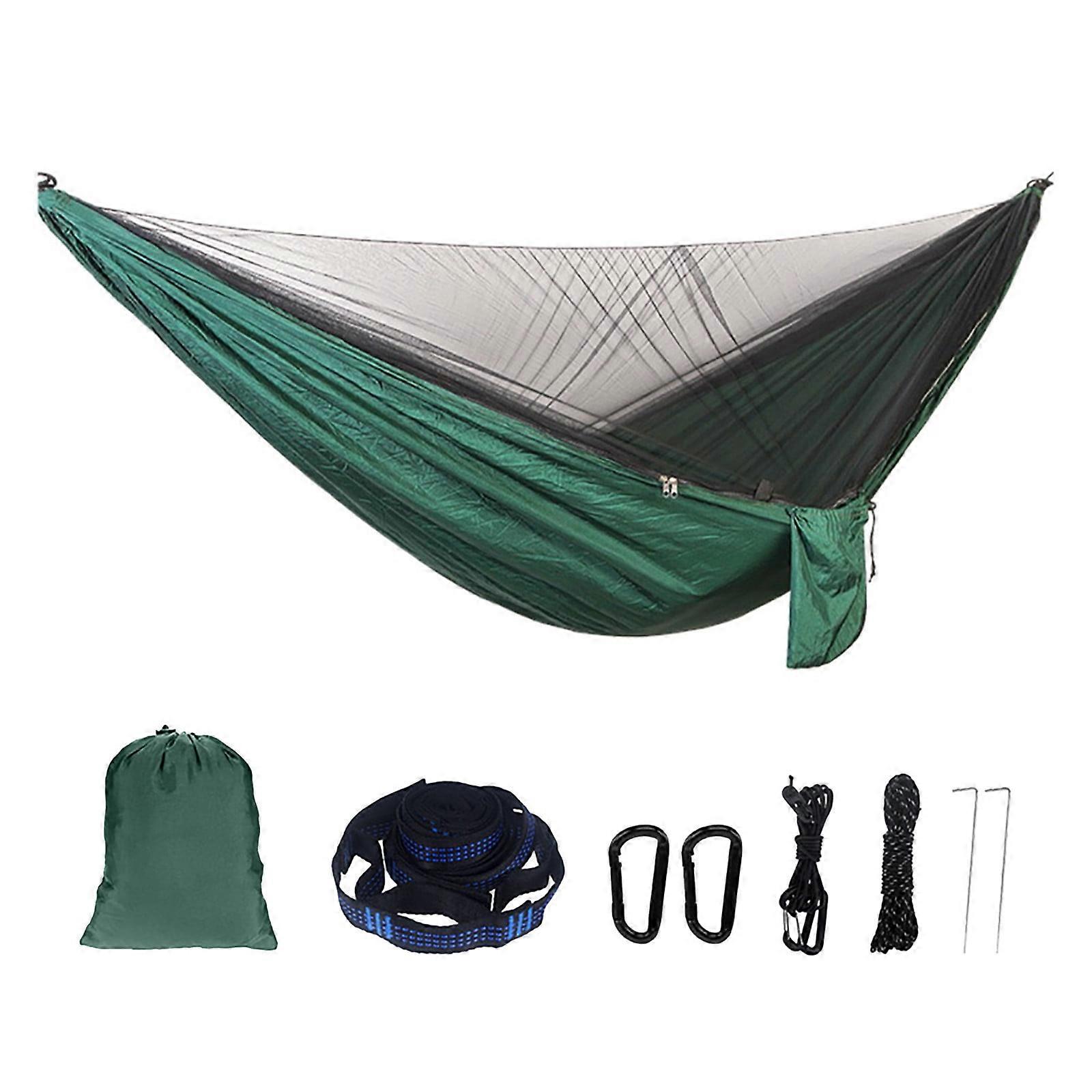 Deyared Garden Cotton Hammock with Mosquito Net Shade, Portable Ultralight Camping Hammock Set, Nylon Hanging Bed - Clearance