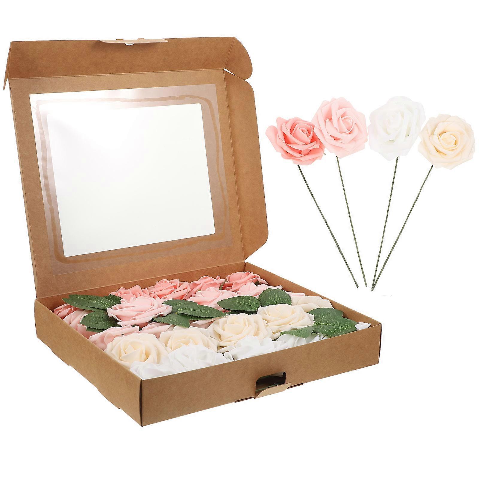 Artificial Flowers Gift Box for Ornament 5 Boxes Multi Color Pe Foam Roses